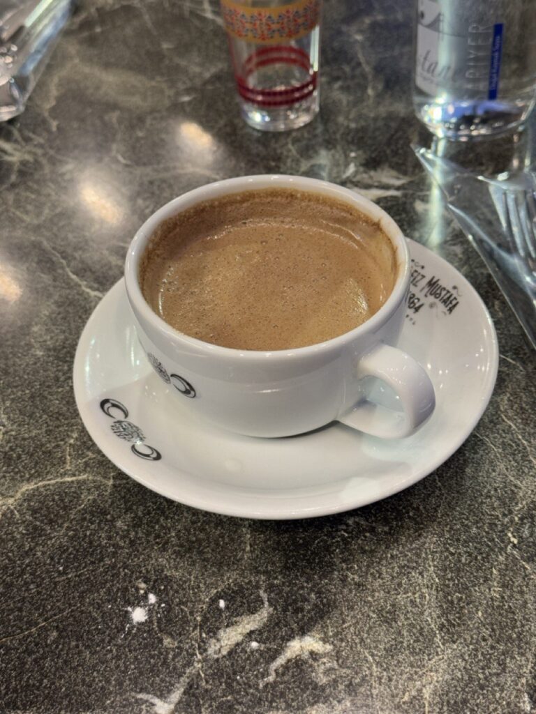 Turkish coffee with halva at Hafiz Mustafa 1864