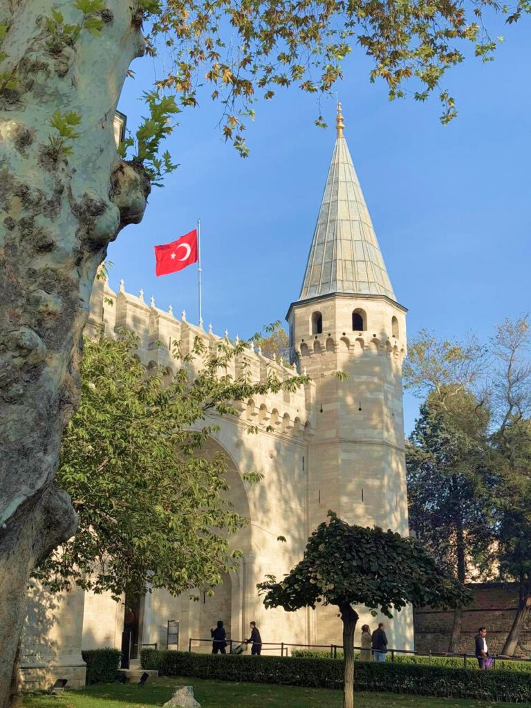 Tower and gardens in Topkapi Palace Istanbul