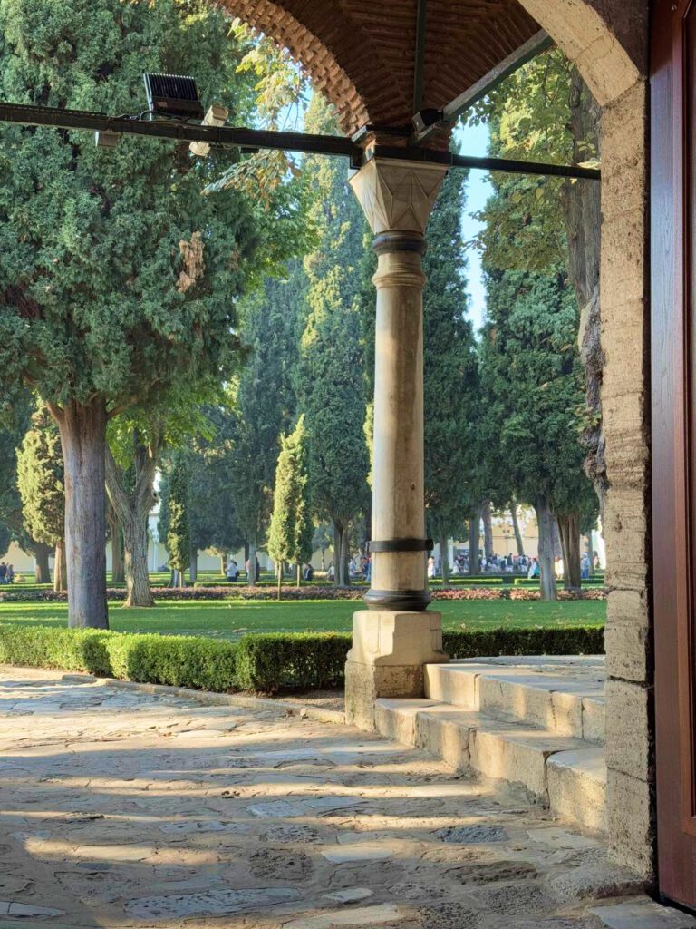 Peaceful courtyard walkway at Topkapi Palace Istanbul