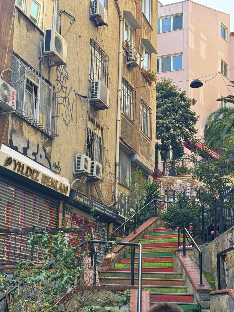 Colorful stairway in Istanbul, hidden spot to explore on a weekend itinerary